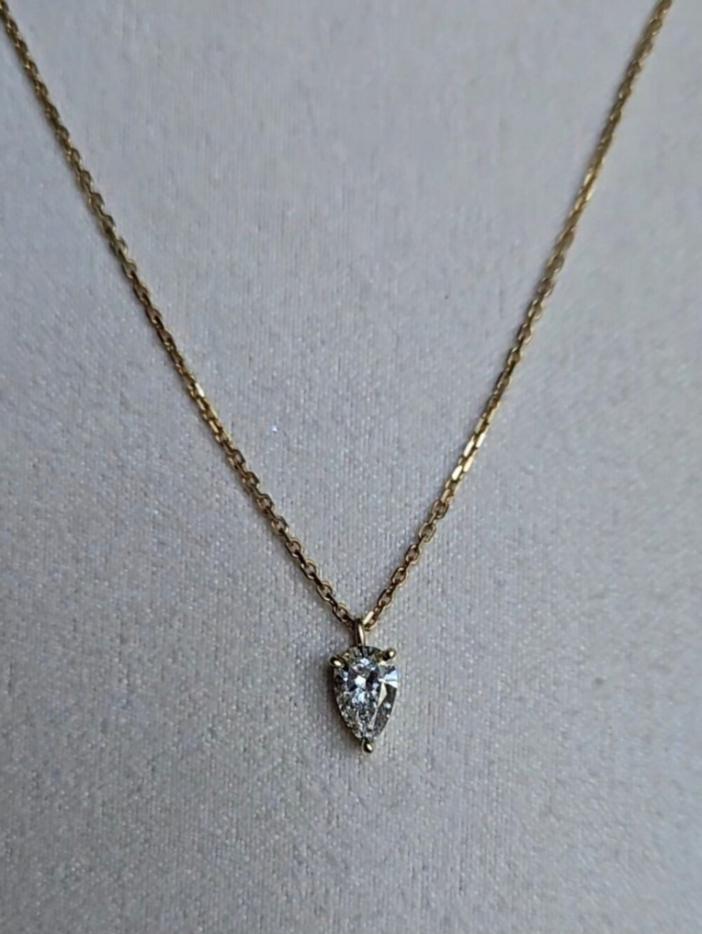 14k Lab Diamond Teardrop Necklace